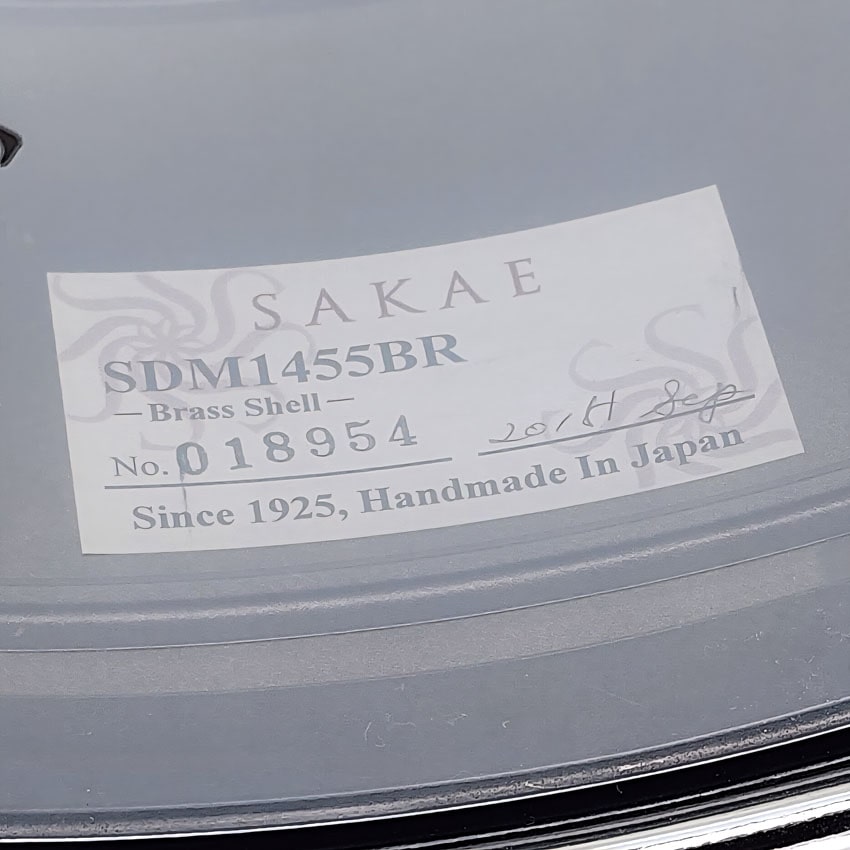 Used Sakae Black Nickel Over Brass Snare Drum 14x5.5 - Very Good - Drum Center Of Portsmouth