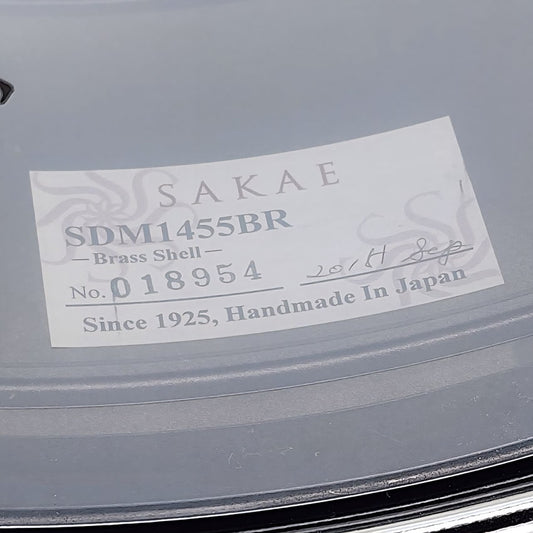 Used Sakae Black Nickel Over Brass Snare Drum 14x5.5 - Very Good - Drum Center Of Portsmouth