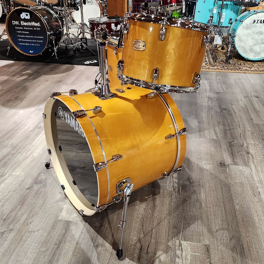 Used Yamaha Stage Custom Birch 3pc Drum Set Natural Wood - Very Good - Drum Center Of Portsmouth