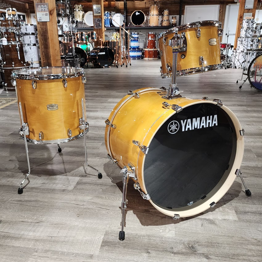 Used Yamaha Stage Custom Birch 3pc Drum Set Natural Wood - Very Good - Drum Center Of Portsmouth