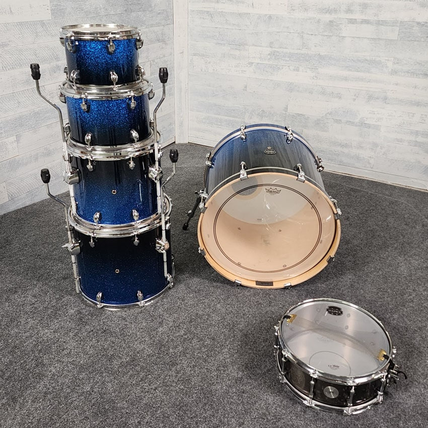 Used Mapex Armory 6pc Drum Set Blue to Black Sparkle - Good - Drum Center Of Portsmouth