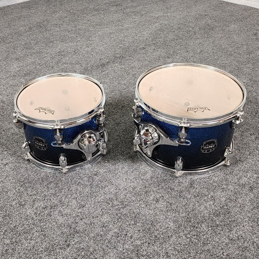 Used Mapex Armory 6pc Drum Set Blue to Black Sparkle - Good - Drum Center Of Portsmouth