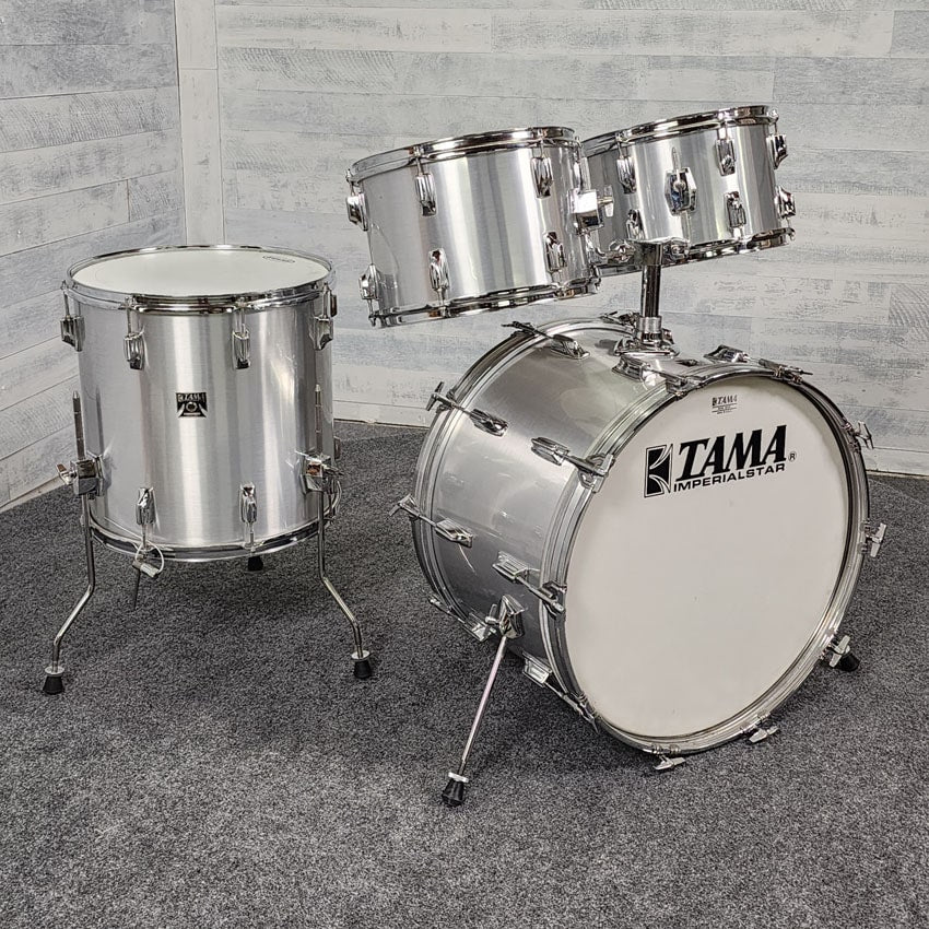 Used Vintage Tama 4pc Imperialstar Drum Set Hairline Chrome - Very Good - Drum Center Of Portsmouth
