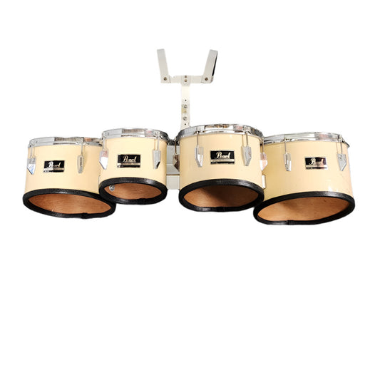 Used Pearl Marching Percussion Quad Tenor Drums w/Carrier - Fair - Drum Center Of Portsmouth