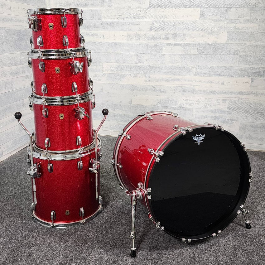 Used Ludwig Classic Maple 5pc Drum Set Red Sparkle - Good - Drum Center Of Portsmouth