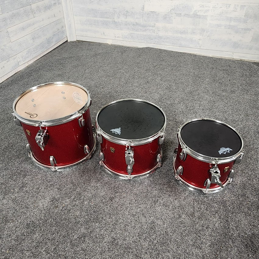 Used Ludwig Classic Maple 5pc Drum Set Red Sparkle - Good - Drum Center Of Portsmouth