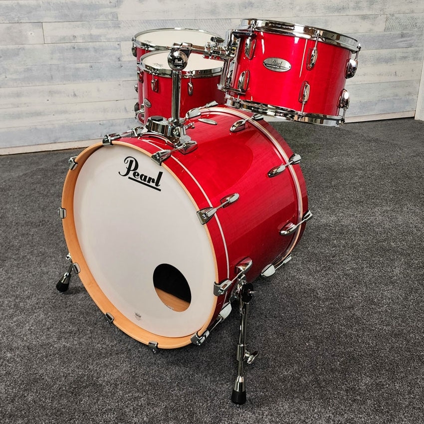 Used Pearl Professional Series 4pc Drum Set Sequoia Red - Very Good - Drum Center Of Portsmouth