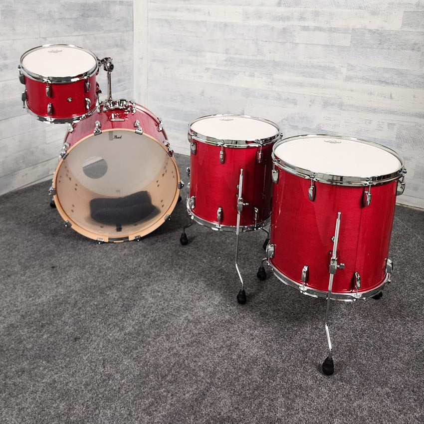 Used Pearl Professional Series 4pc Drum Set Sequoia Red - Very Good - Drum Center Of Portsmouth
