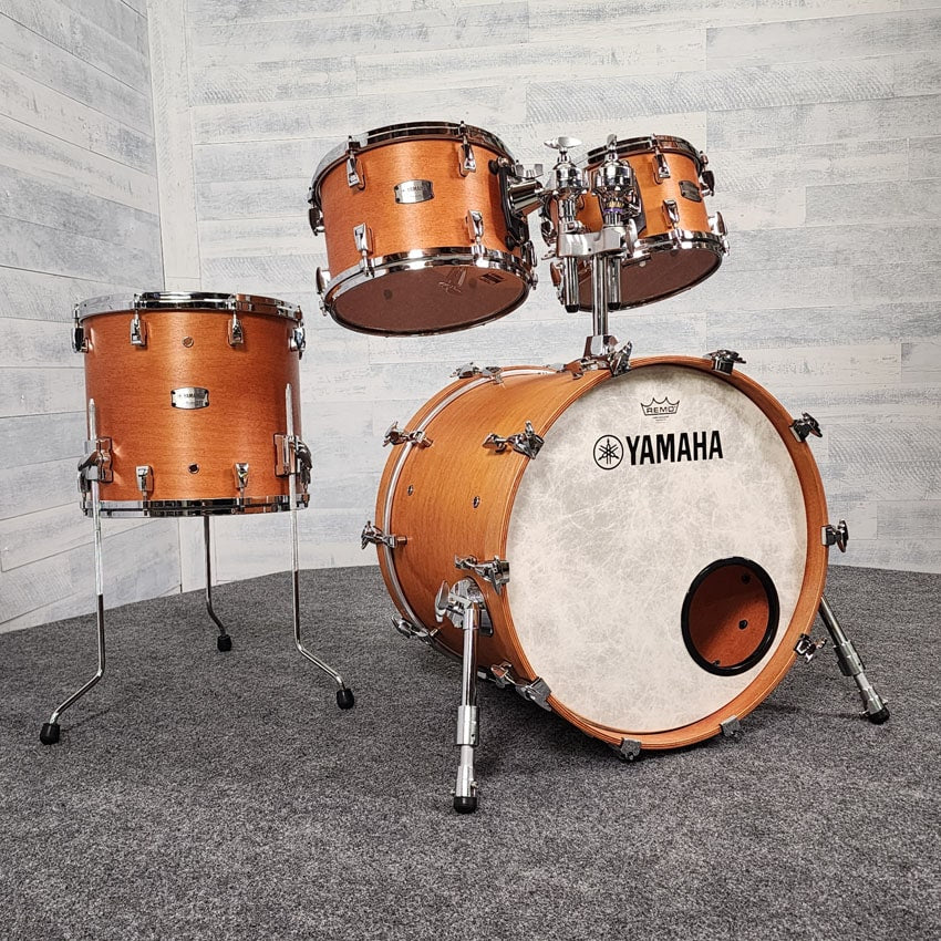 Used Yamaha Absolute Hybrid Maple 4pc Drum Set Vintage Natural - Excellent - Drum Center Of Portsmouth