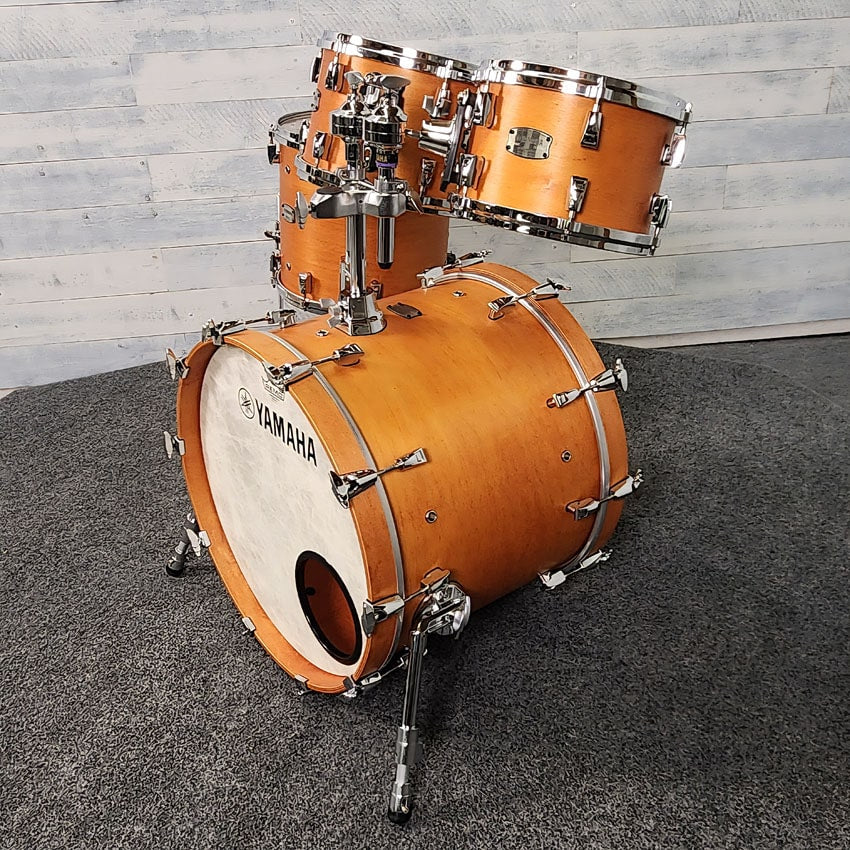 Used Yamaha Absolute Hybrid Maple 4pc Drum Set Vintage Natural - Excellent - Drum Center Of Portsmouth