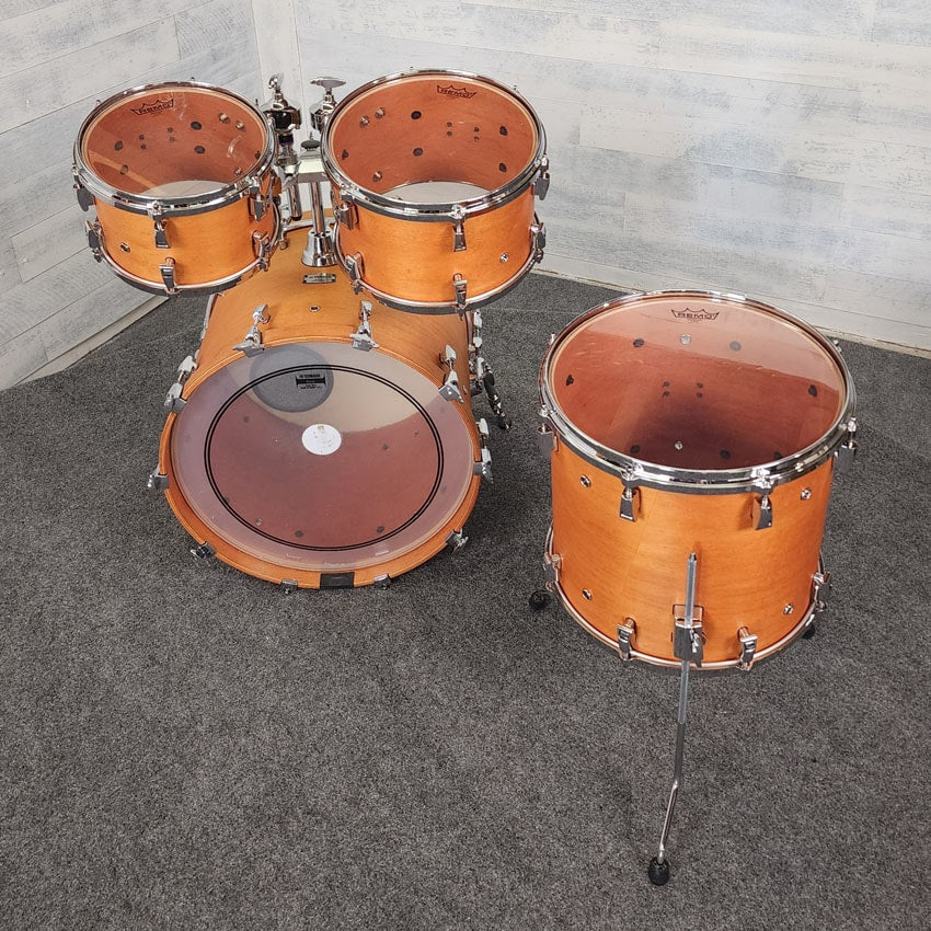 Used Yamaha Absolute Hybrid Maple 4pc Drum Set Vintage Natural - Excellent - Drum Center Of Portsmouth