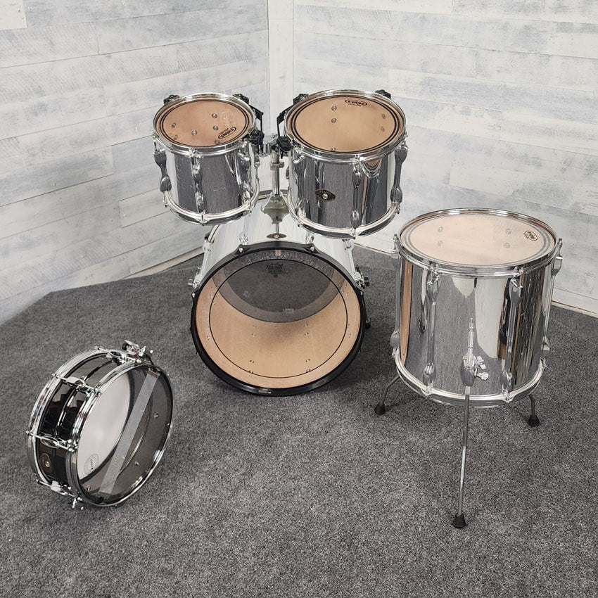 Used Tama Rockstar 5pc Drum Set Mirror Chrome - Fair - Drum Center Of Portsmouth