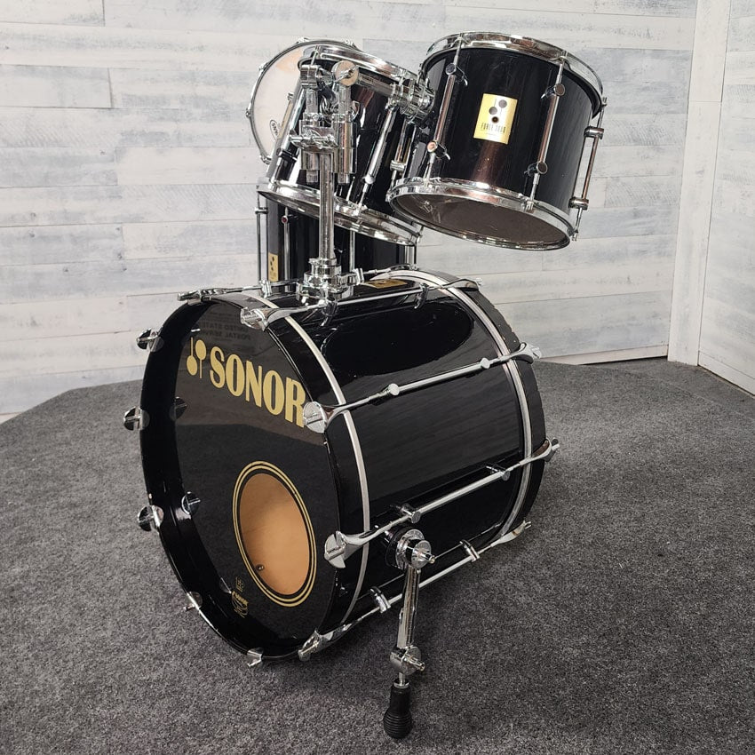 Used Vintage Sonor Force 3000 5pc Drum Set Black - Fair - Drum Center Of Portsmouth