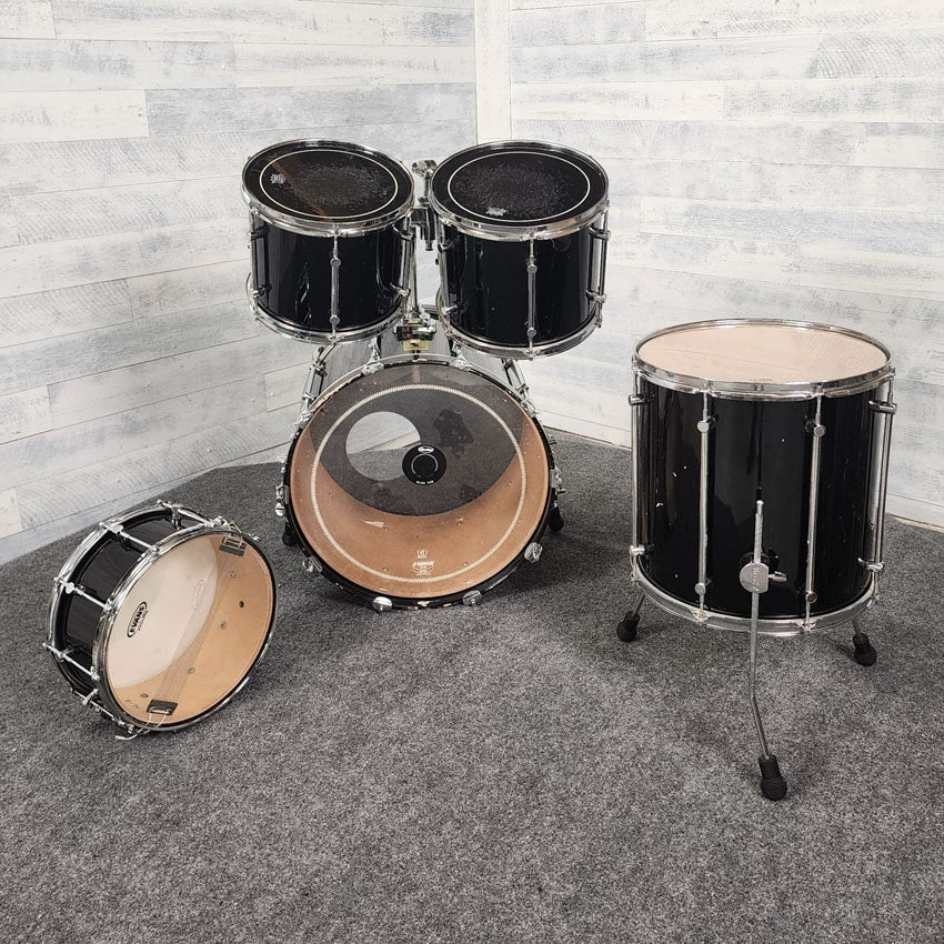 Used Vintage Sonor Force 3000 5pc Drum Set Black - Fair - Drum Center Of Portsmouth