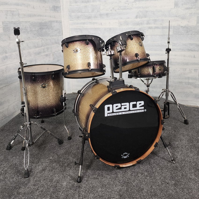 Used Peace DNA Maple 5pc Drum Set w/Hardware, Diamond Burst Lacquer - Good - Drum Center Of Portsmouth