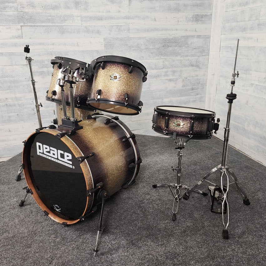Used Peace DNA Maple 5pc Drum Set w/Hardware, Diamond Burst Lacquer - Good - Drum Center Of Portsmouth