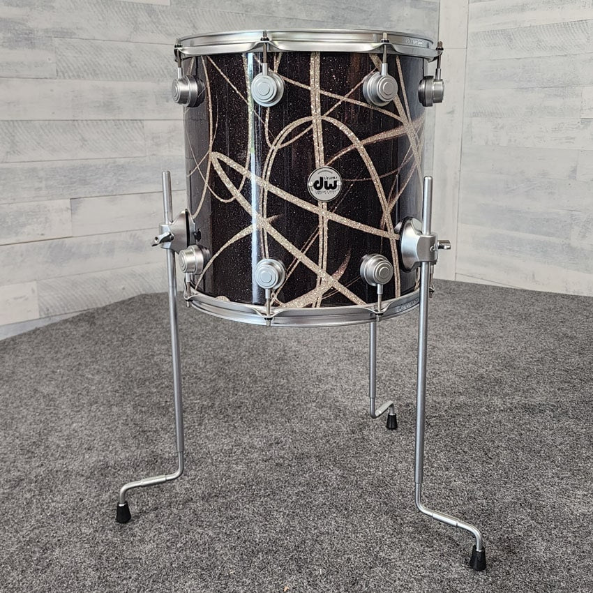Used DW Collectors Maple 5pc Drum Set Black Glass Contrails w/Satin Hw - Very Good - Drum Center Of Portsmouth