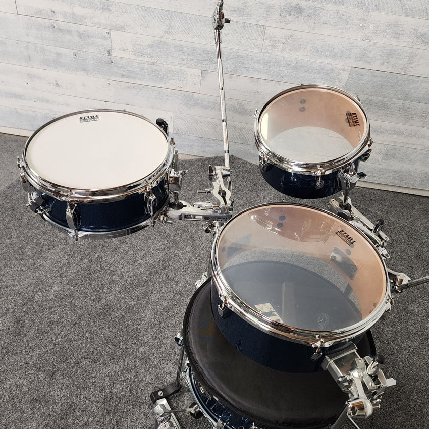 Used Tama Club Jam Cocktail Drum Set Indigo Sparkle w/Bags - Good - Drum Center Of Portsmouth