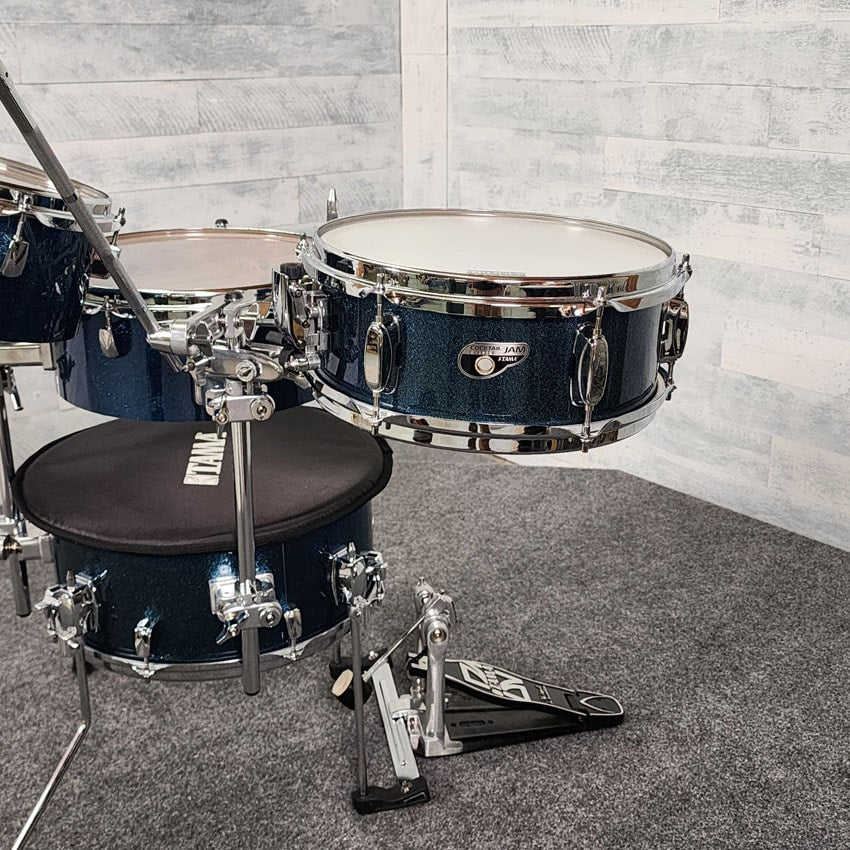 Used Tama Club Jam Cocktail Drum Set Indigo Sparkle w/Bags - Good - Drum Center Of Portsmouth