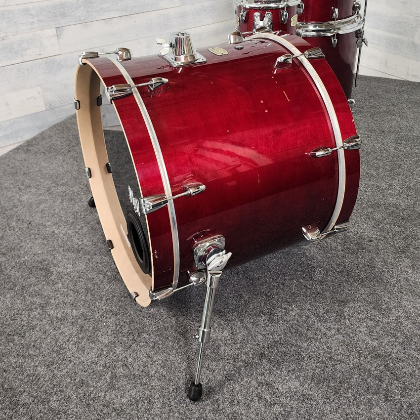 Used Yamaha Stage Custom Birch 6pc Drum Set Cranberry Red - Good - Drum Center Of Portsmouth