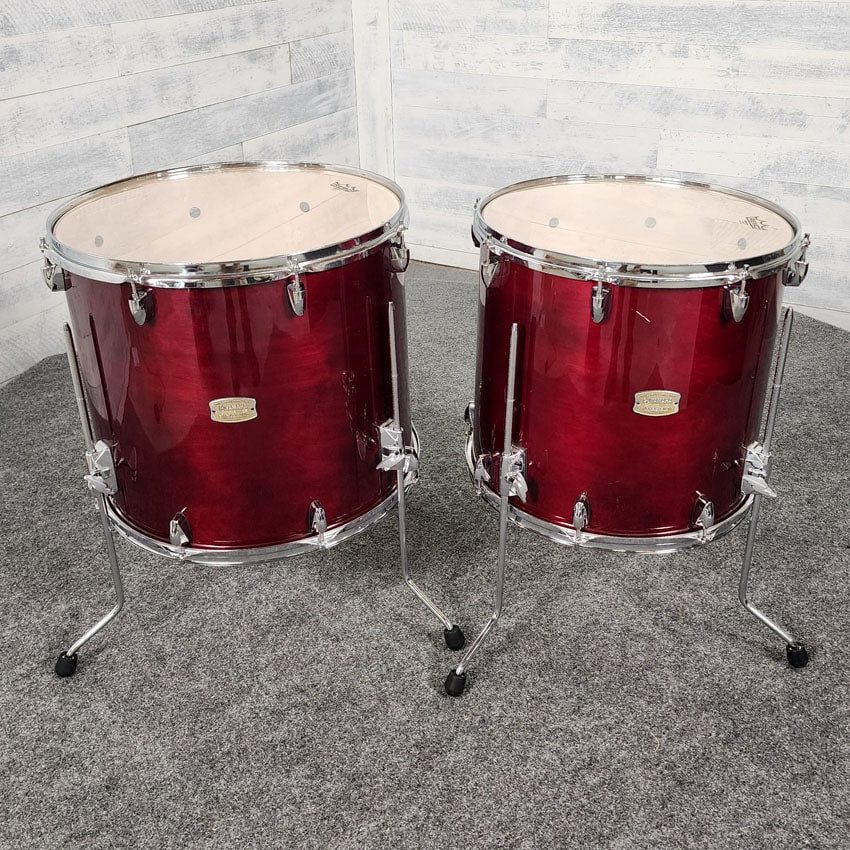 Used Yamaha Stage Custom Birch 6pc Drum Set Cranberry Red - Good - Drum Center Of Portsmouth