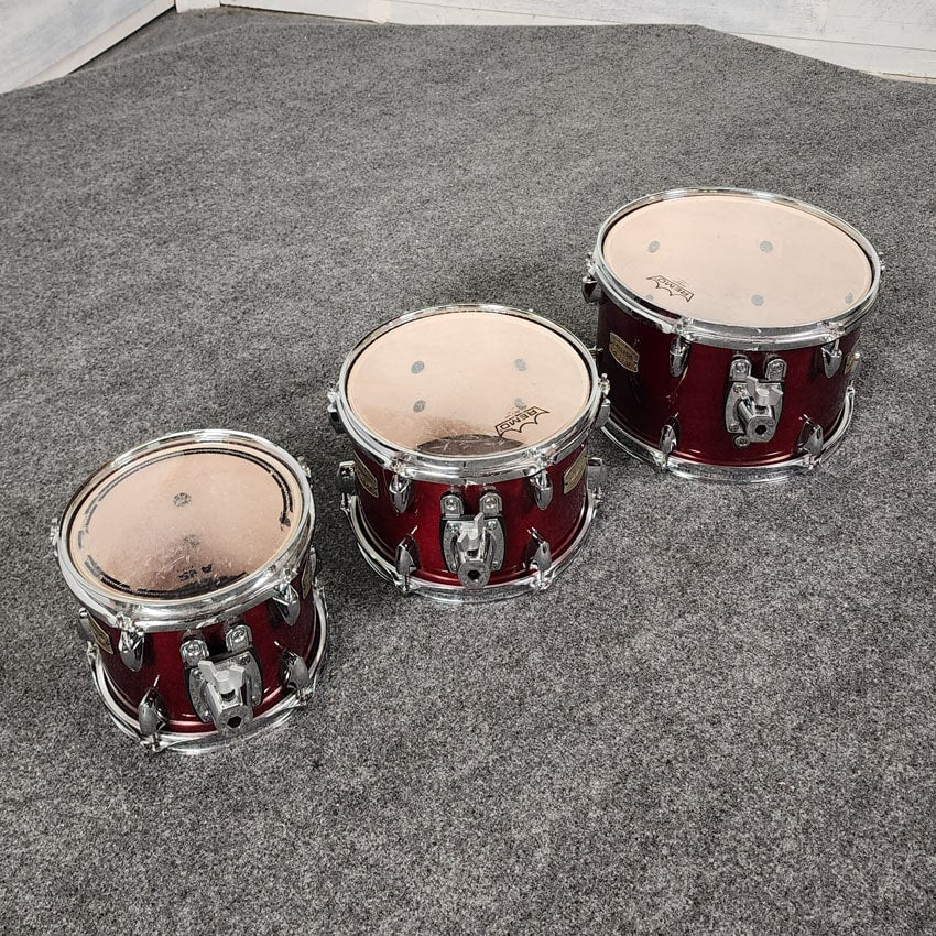 Used Yamaha Stage Custom Birch 6pc Drum Set Cranberry Red - Good - Drum Center Of Portsmouth