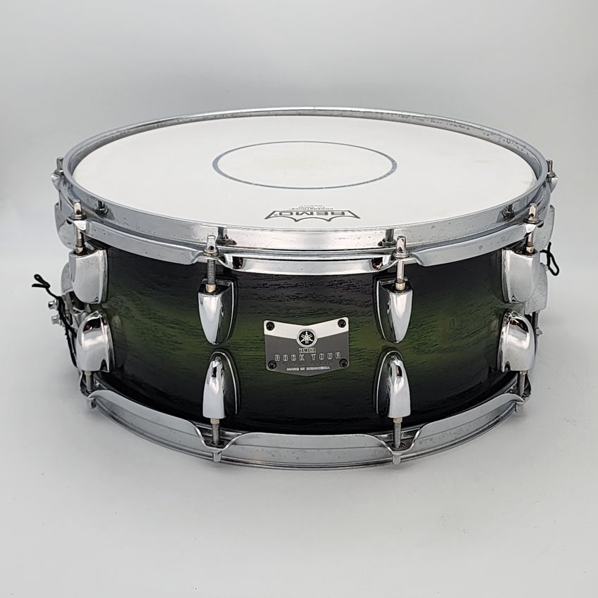 Used Yamaha Rock Tour Snare Drum 14x5 Textured Green Fade - Drum Center Of Portsmouth