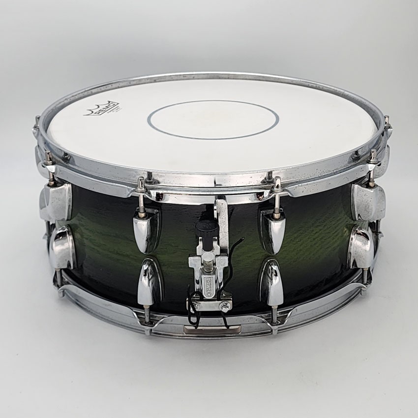 Used Yamaha Rock Tour Snare Drum 14x5 Textured Green Fade - Drum Center Of Portsmouth