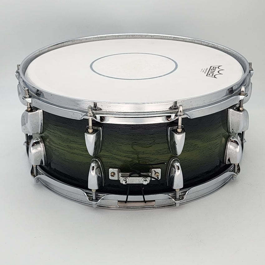 Used Yamaha Rock Tour Snare Drum 14x5 Textured Green Fade - Drum Center Of Portsmouth
