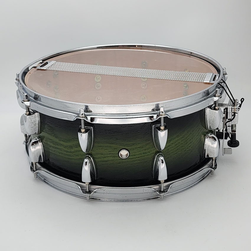 Used Yamaha Rock Tour Snare Drum 14x5 Textured Green Fade - Drum Center Of Portsmouth