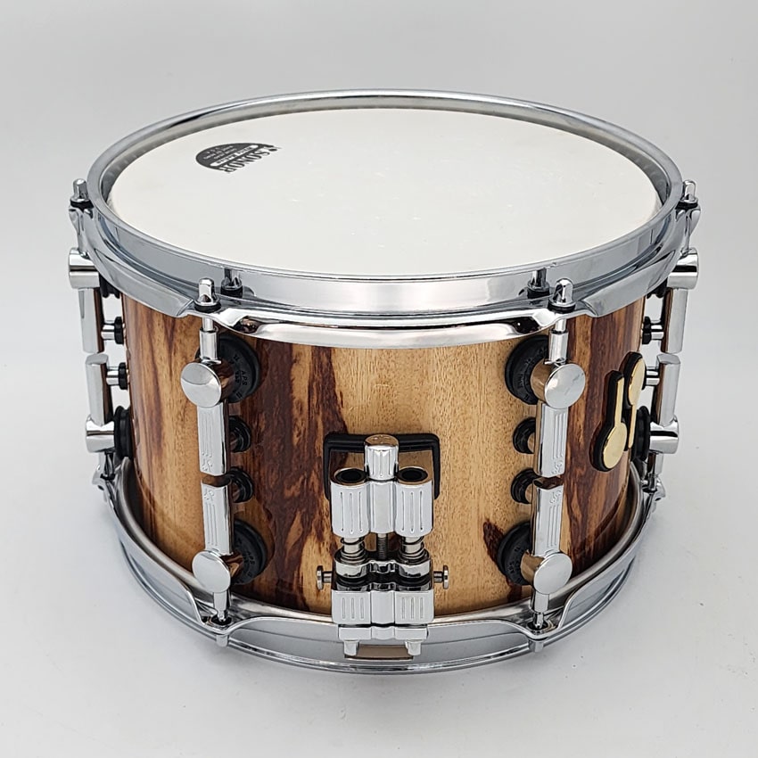 Used Sonor SQ2 Heavy Beech Snare Drum African Marble High Gloss 10x7 - Excellent - Drum Center Of Portsmouth