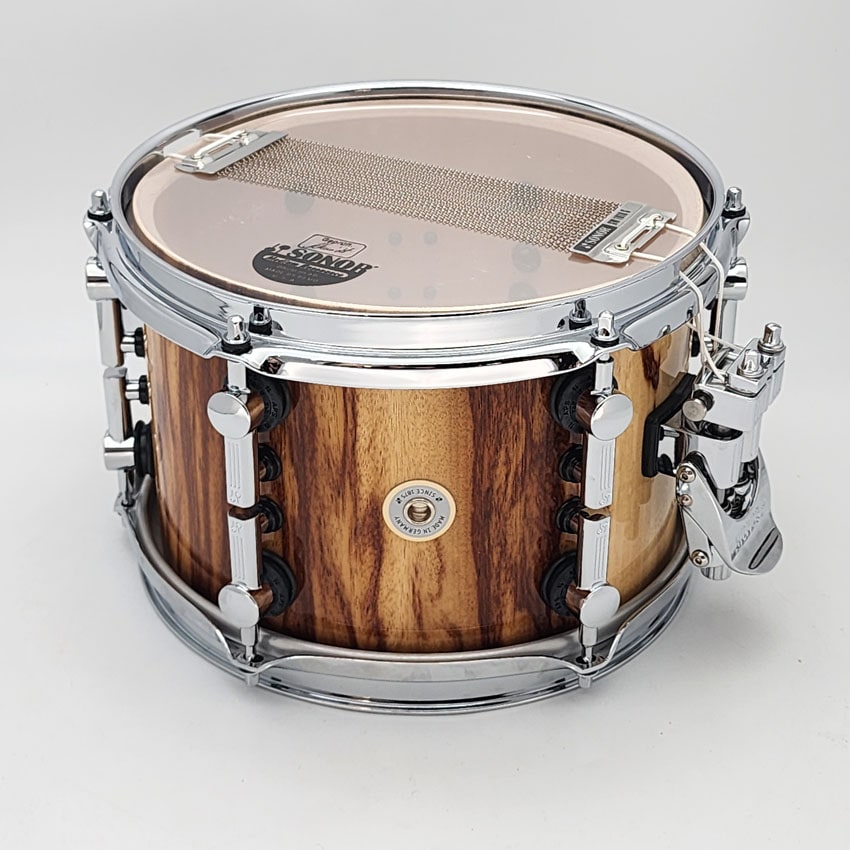 Used Sonor SQ2 Heavy Beech Snare Drum African Marble High Gloss 10x7 - Excellent - Drum Center Of Portsmouth