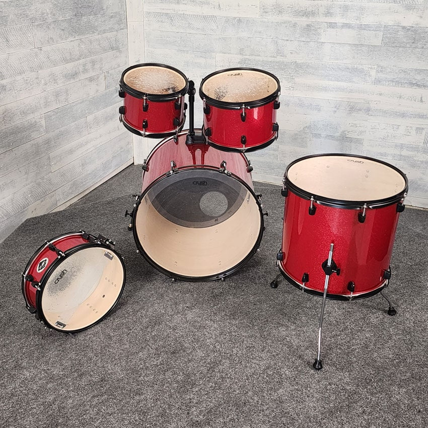 Used Crush 5pc Drum Set Red Sparkle - Good - Drum Center Of Portsmouth