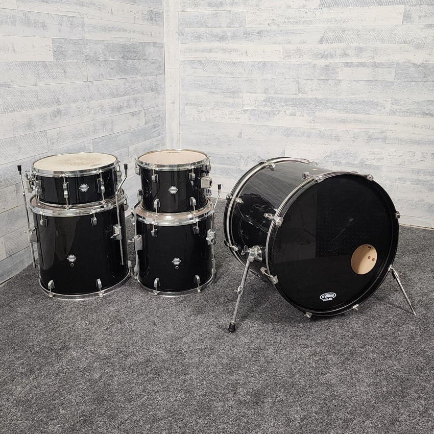 Used Ludwig Accent 5pc Drum Set Black Sparkle - Fair - Drum Center Of Portsmouth
