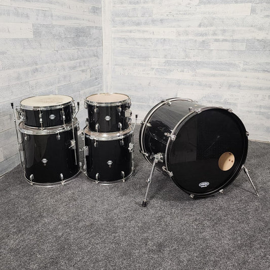 Used Ludwig Accent 5pc Drum Set Black Sparkle - Fair - Drum Center Of Portsmouth