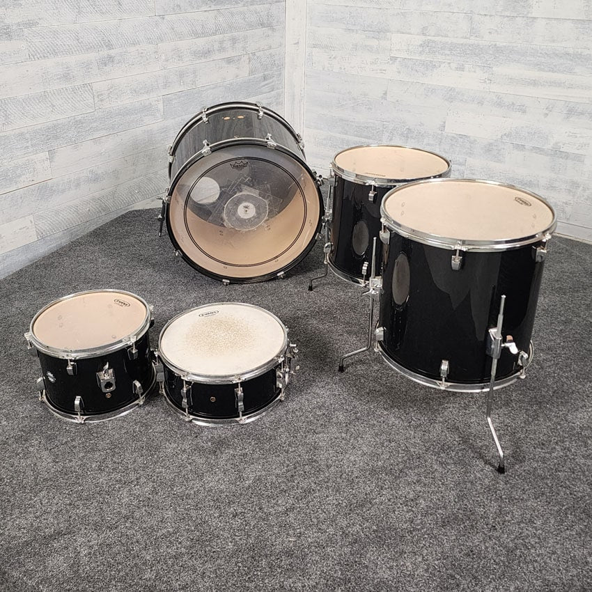 Used Ludwig Accent 5pc Drum Set Black Sparkle - Fair - Drum Center Of Portsmouth