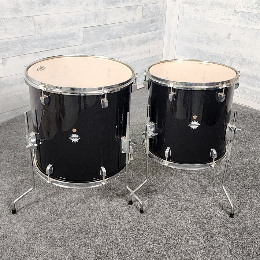 Used Ludwig Accent 5pc Drum Set Black Sparkle - Fair - Drum Center Of Portsmouth