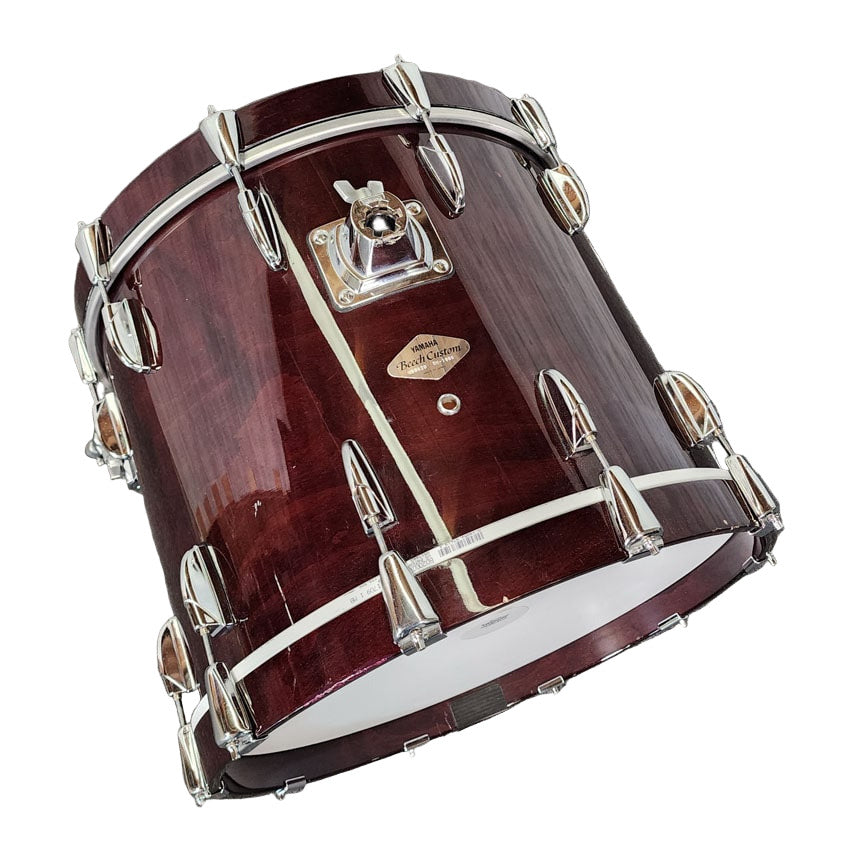 Used Yamaha Beech Custom Bass Drum 20x16 Brown Gloss MIJ - Good - Drum Center Of Portsmouth