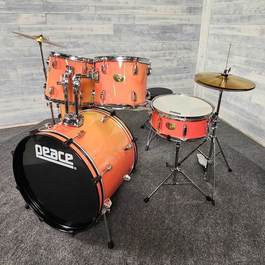 Used Peace 5pc Drum Set Compete w/Cymbals & Hw, Pink - Fair - Drum Center Of Portsmouth