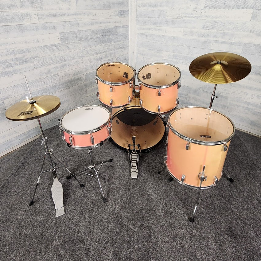 Used Peace 5pc Drum Set Compete w/Cymbals & Hw, Pink - Fair - Drum Center Of Portsmouth