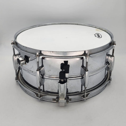 Used Ludwig Rocker Steel Snare Drum 14x6.5 - Fair - Drum Center Of Portsmouth