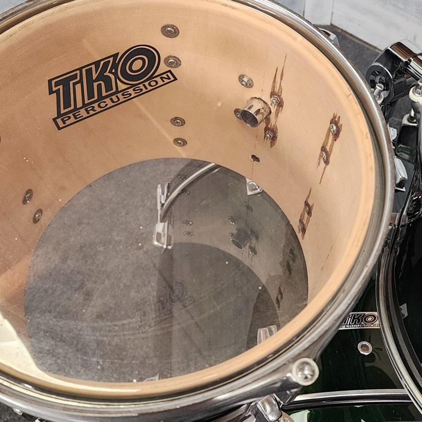 Used TKO 5pc Drum Set Compete w/Cymbals & Hw, Green - Fair - Drum Center Of Portsmouth