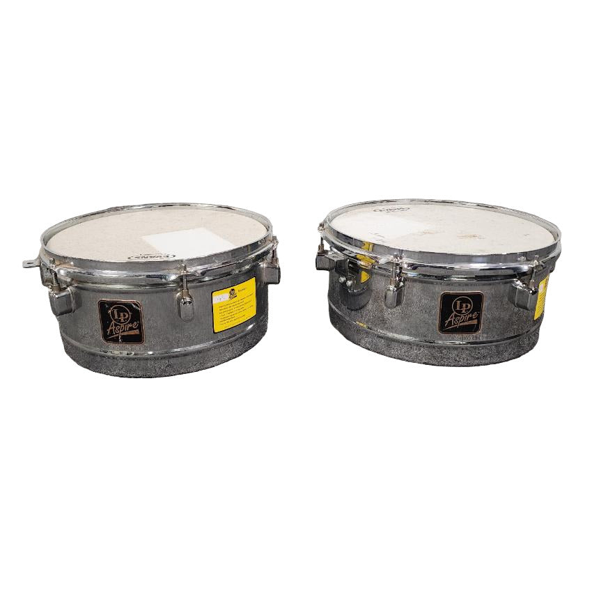 Used LP Aspire 13 & 14 Chrome Timbale Shells - Fair - Drum Center Of Portsmouth