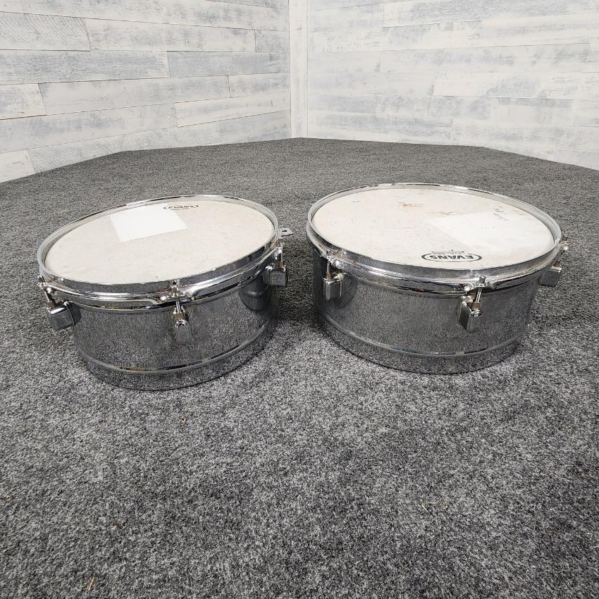 Used LP Aspire 13 & 14 Chrome Timbale Shells - Fair - Drum Center Of Portsmouth
