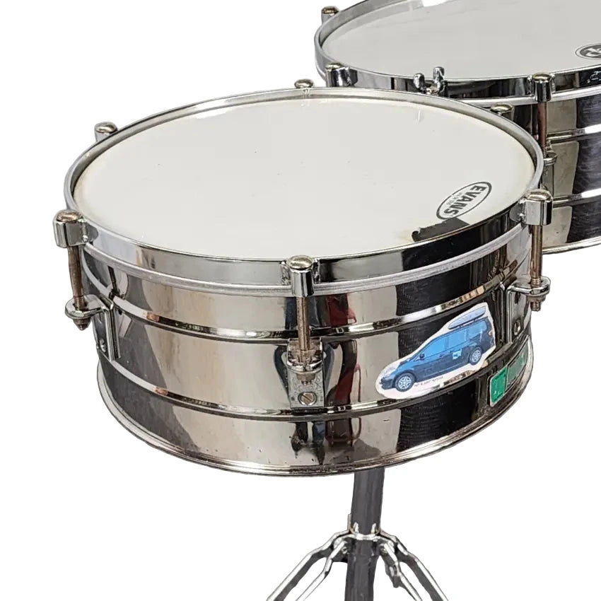 Used Vintage LP Tito Puente Stainless Steel Timbales w/Stand - Good - Drum Center Of Portsmouth