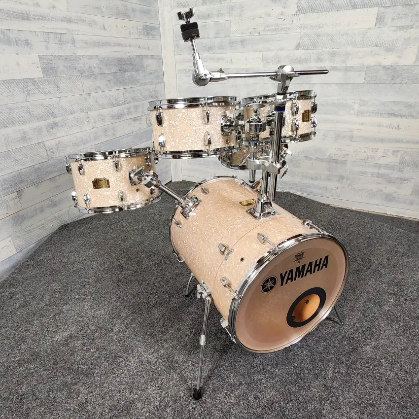 Used Yamaha Al Foster Hip Gig Sr 5pc Drum Set White Marine Pearl - Good - Drum Center Of Portsmouth