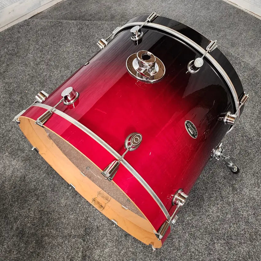 Used Pacific LX 4pc Drum Set Red to Black Fade - Good - Drum Center Of Portsmouth