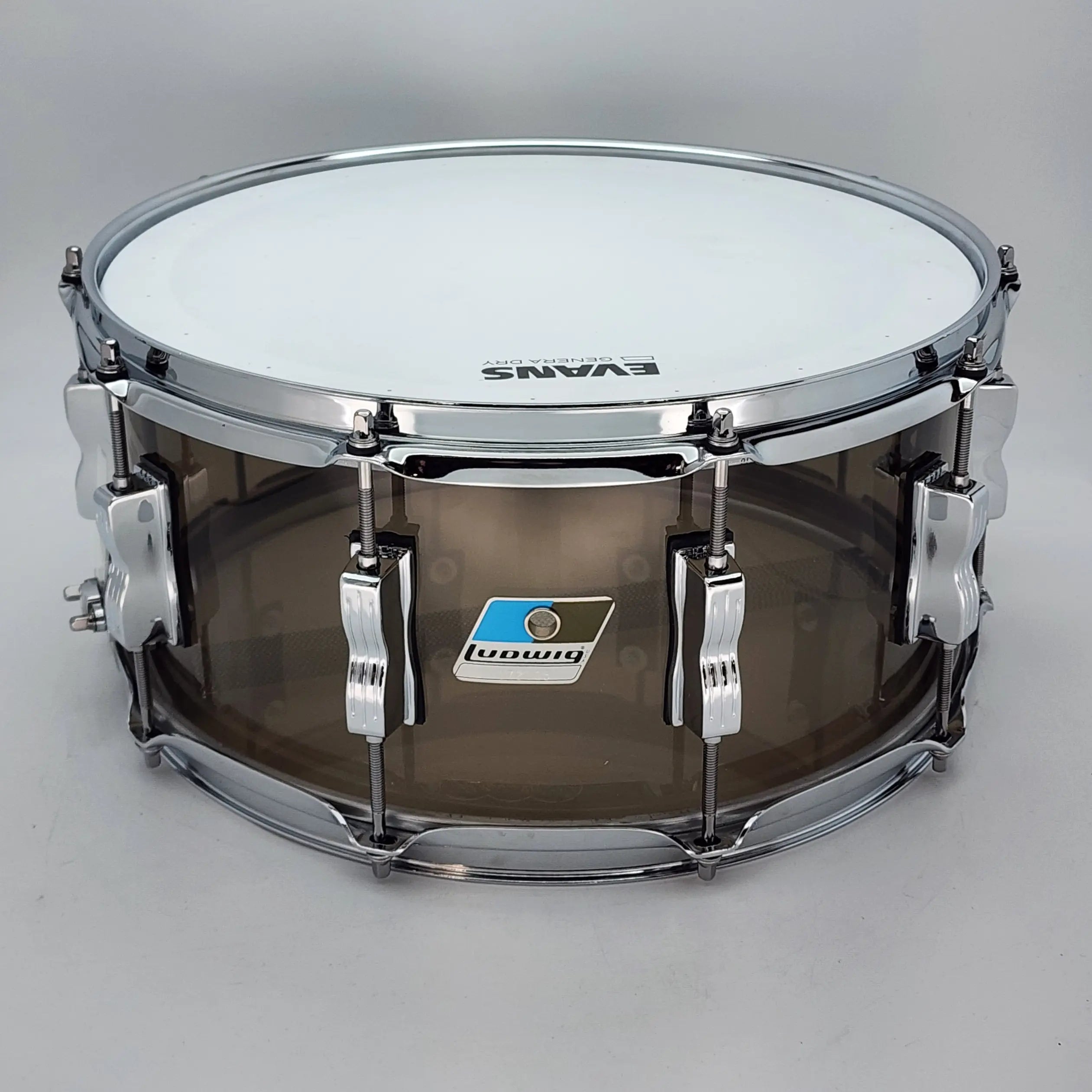 Used Ludwig Vistalite Snare Drum 14x6.5 Smoke - Excellent - Drum Center Of Portsmouth
