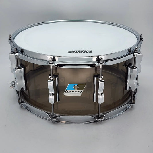 Used Ludwig Vistalite Snare Drum 14x6.5 Smoke - Excellent - Drum Center Of Portsmouth