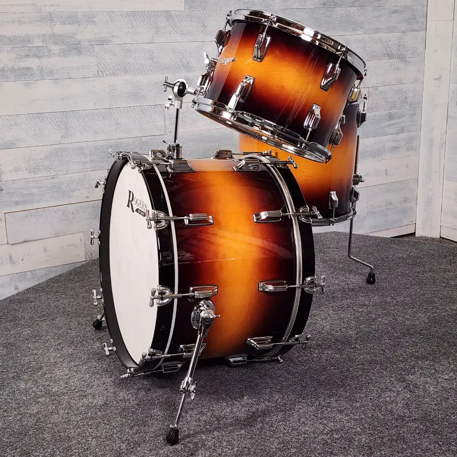 Used Rogers Powertone Limited Edition 3pc Drum Set Sunburst - Excellent - Drum Center Of Portsmouth
